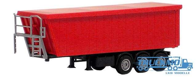 Herpa Kempf tippertrailer 3axle red, Chassis black, rims wide tires silver 670275