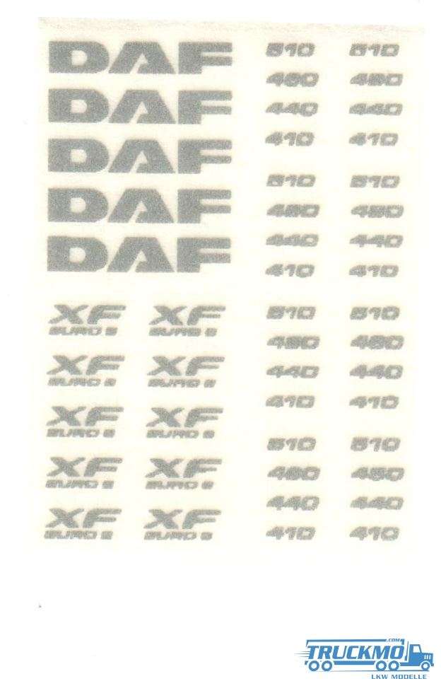 Tekno Decals Stickerset DAF Euro 6 020-115 80526