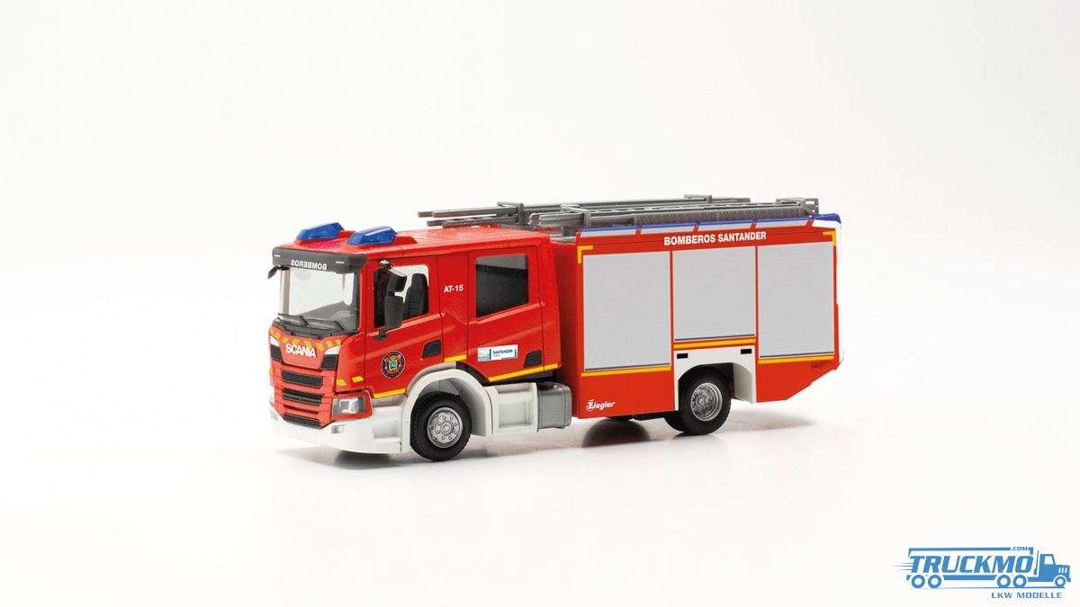 Herpa Feuerwehr Santander Scania CP Crewcab HLF Löschfahrzeug 097543