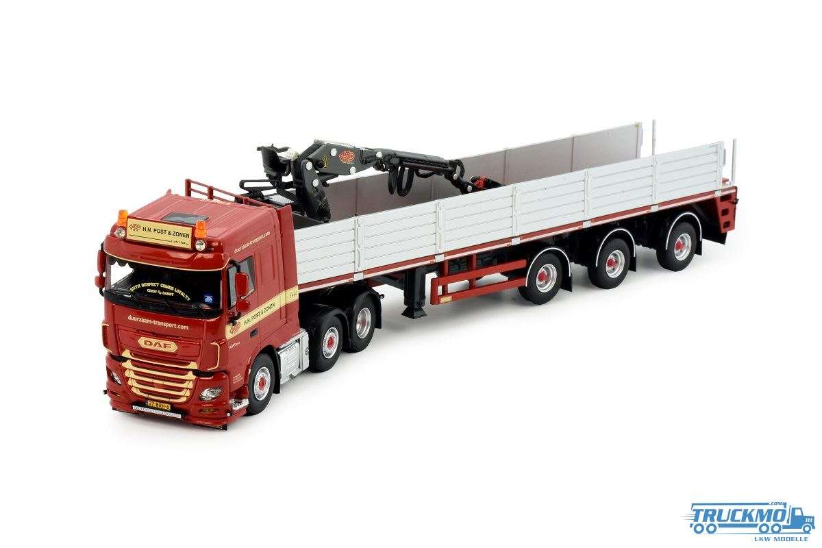 Tekno H.N. Post &amp; Zn DAF XF Space Cab 6x2 with 3-axle brick trailer 82660