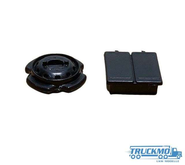 Tekno Parts Daf 2800 battery box with spare wheel 1st generation 81290