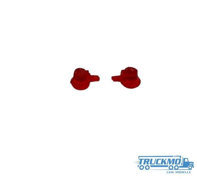 Tekno Parts warning lights round light red 2 pieces 82347