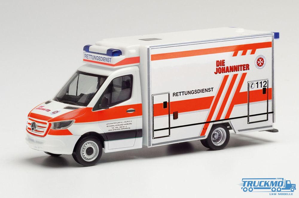 Herpa 095921-1/87 Mercedes-Benz Sprinter 18 Fahrtec RTW „Feuerwehr Bocholt“