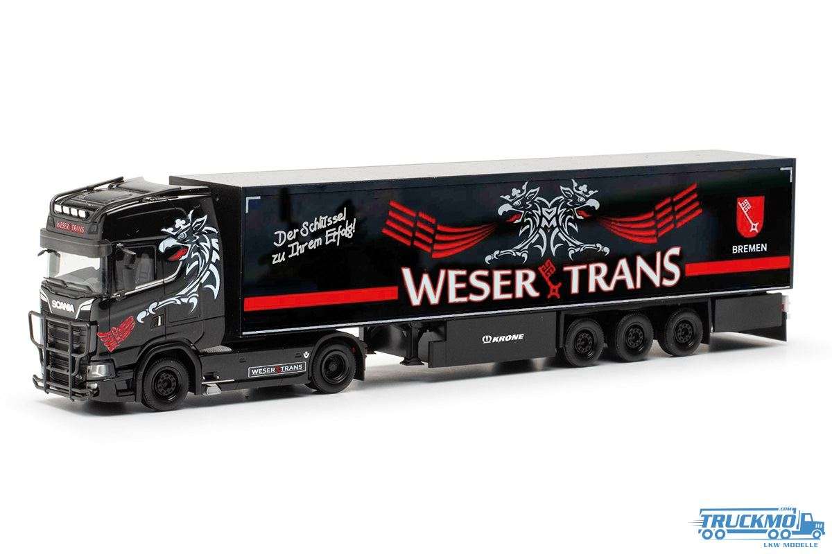 Herpa Weser Trans Bremen Scania CS20HD Kühlauflieger 317665