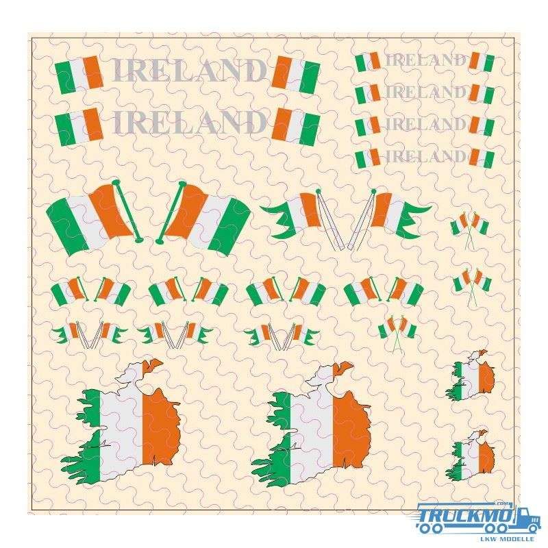 TRUCKMO Decal Flag Set Ireland 12D-0531