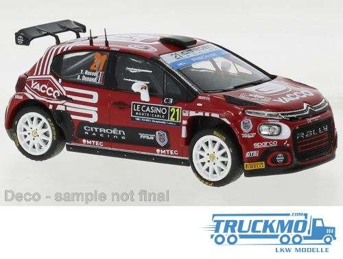 IXO Models Rally Monte Carlo Citroen C3 2023 WRC2 No.21 Y. Rossel A. Dunand IXORAM887.22