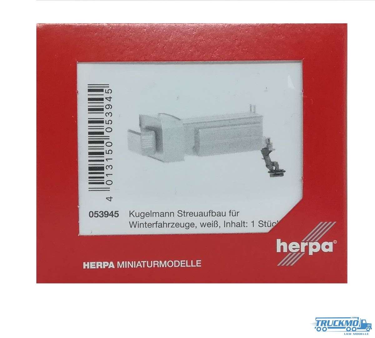 Herpa Kugelmann grit container for winter service vehicle white 053945
