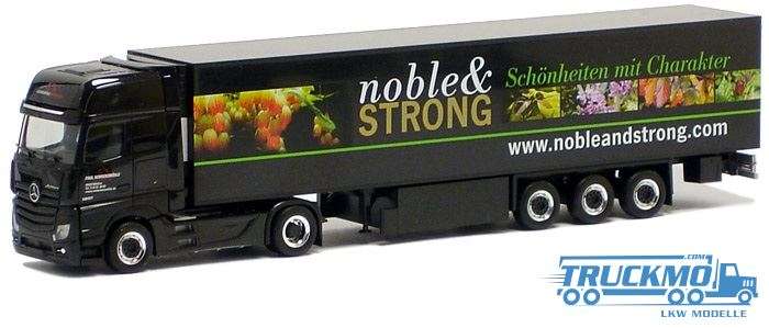 Herpa Schockemöhle Spedition Noble &amp; Strong Mercedes Benz Actros GigaSpace Reefer Box Semitrailer 4719