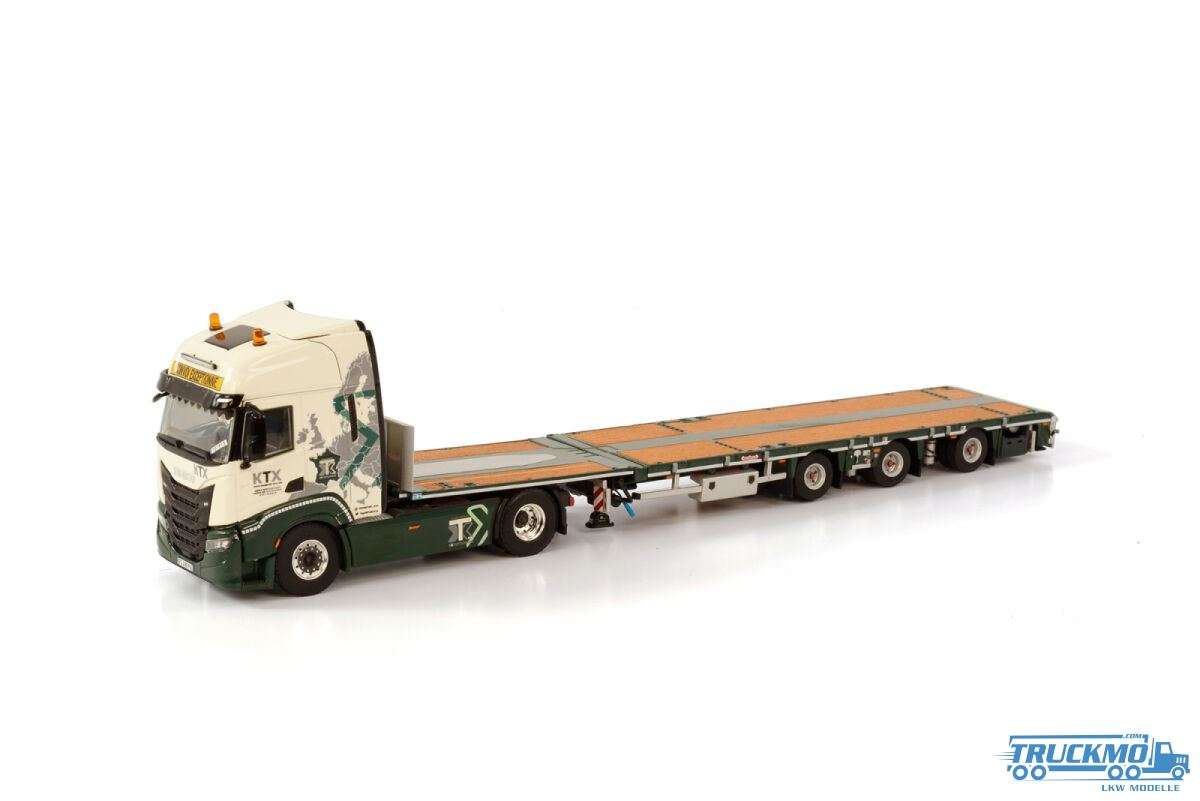 WSI Transport KTX Iveco S-Way High 4x2 flatbad trailer 01-3831