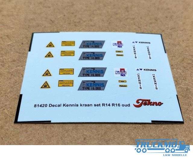 Tekno Parts Decal Kennis Crane Set Stone Semitrailer 81420