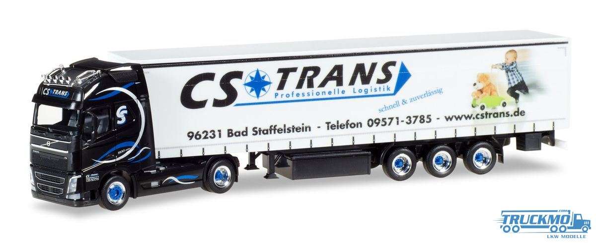 Herpa CS Trans Professionelle Logistik Volvo FH Globetrotter XL curtainside semitrailer 931519