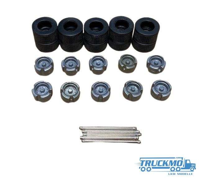 Tekno Parts semi-trailer tires, rims and axles 10 pieces 81627