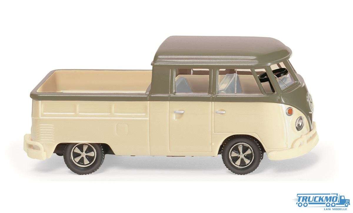 Wiking Volkswagen T1 double cab olive grey pearl white 078907