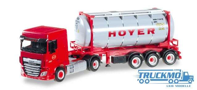 Herpa Hoyer LKW Modell DAF XF SC Euro 6 Chemietankcontainer-Sattelzug 306072