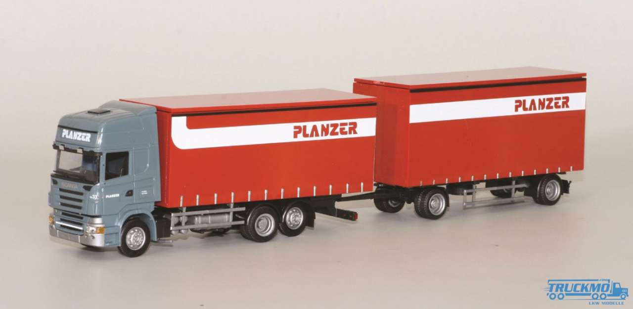 AWM Planzer Scania R Topline Jumbo-Gardinenplanenkofferhängerzug 73623