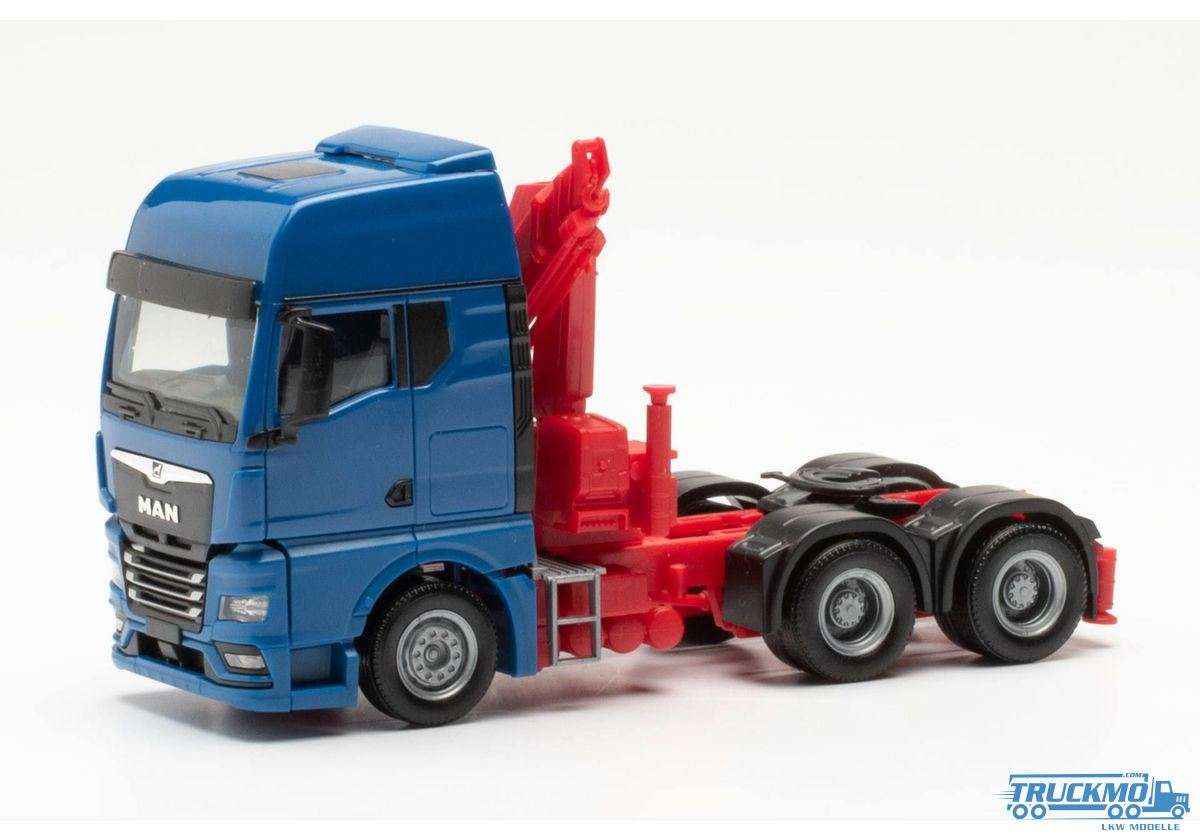Herpa MAN TGX GX 6x4 loading crane blue 313100-002
