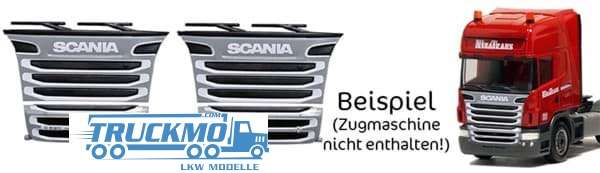 Herpa Scania R09 R13 Grill &amp; Blenden grau weiß 2 Stück 691535