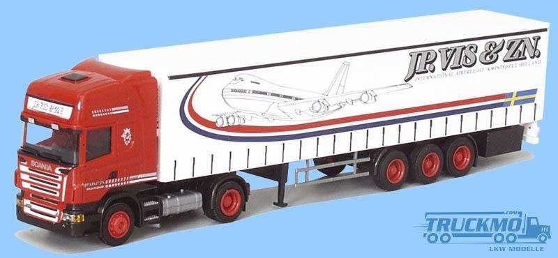 AWM JP. VIS &amp; ZN Scania R Topline Aerop Curtain canvas box semitrailer 73604