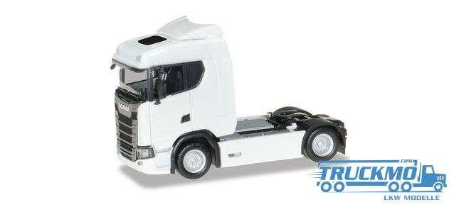 Herpa Scania CS 20 low roof tractor white 310192