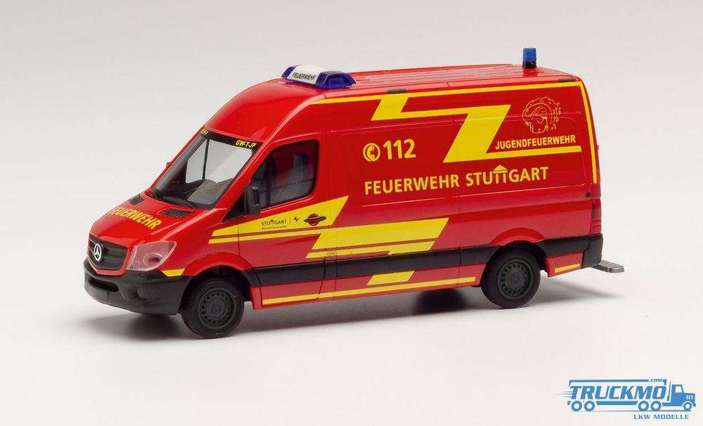 Herpa Feuerwehr Stuttgart Jugendfeuerwehr Mercedes Benz Sprinter 13 Kasten HD 095457