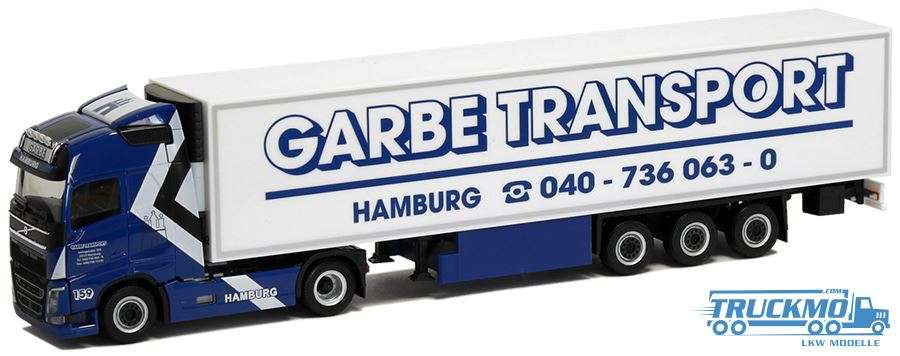Herpa Garbe Hamburg Volvo FH Globetrotter reefer semitrailer 947541