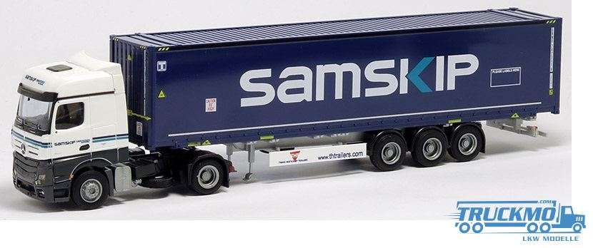 AWM Samskip LKW Modell MB Actros2 Big. Aerop. 45&#039;OS Container Sattelzug 8699.32