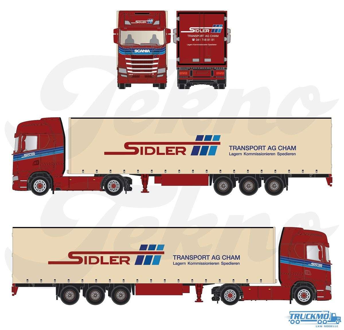 Tekno Sidler Scania Next Gen S-Serie Highline Kofferauflieger 86886 1:87